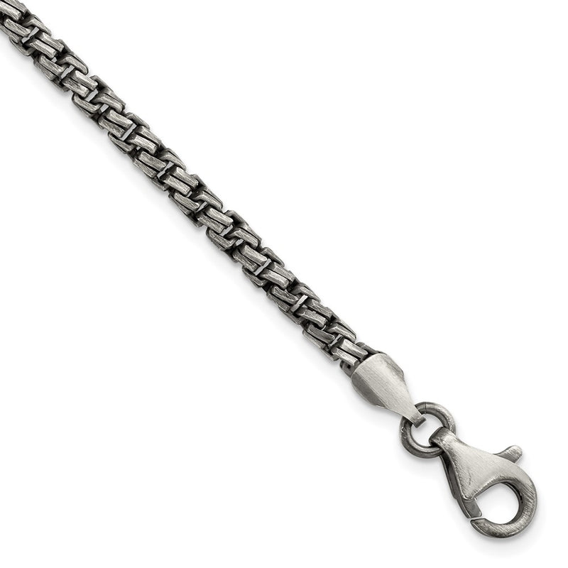 8 Inch Sterling Silver Antiqued Brushed Bracelet