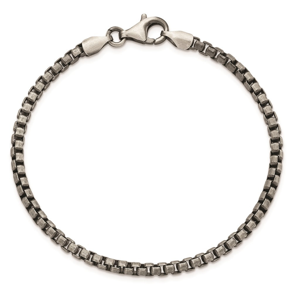 Sterling Silver Antiqued Brushed Chain Bracelet