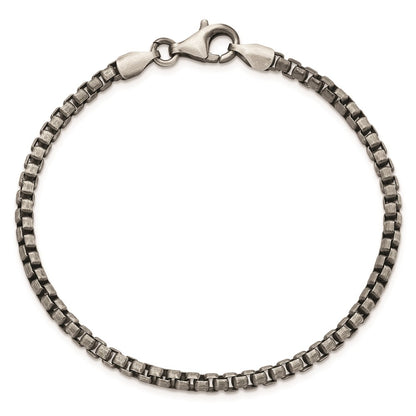 Sterling Silver Antiqued Brushed Chain Bracelet
