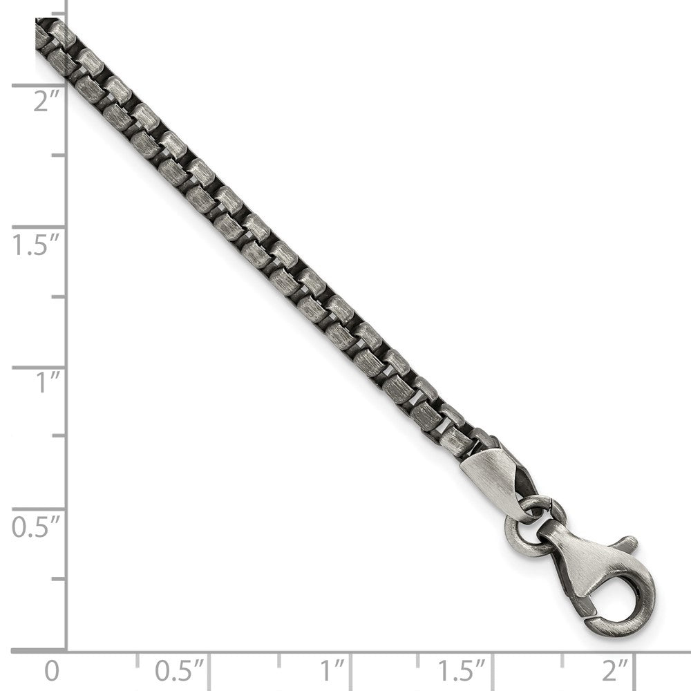 Sterling Silver Antiqued Brushed Chain Bracelet