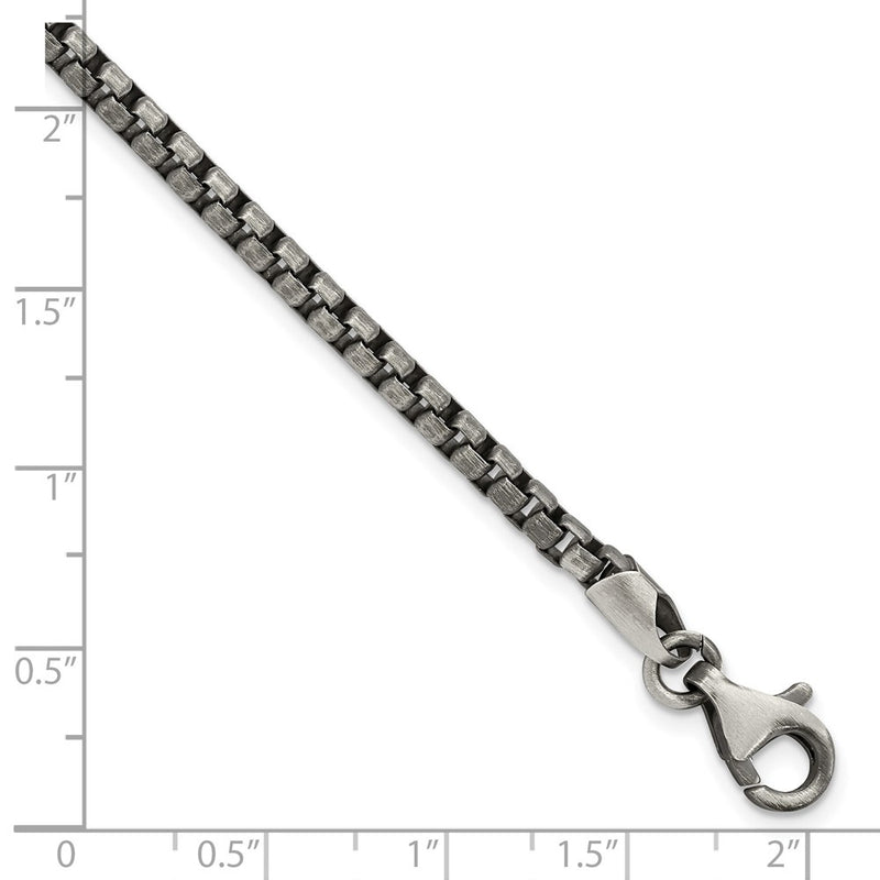 Sterling Silver Antiqued Brushed Chain Bracelet