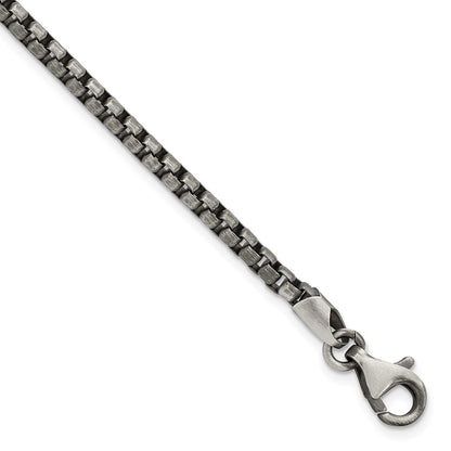 Sterling Silver Antiqued Brushed Chain Bracelet