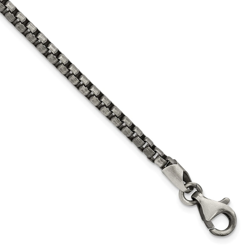 Sterling Silver Antiqued Brushed Chain Bracelet