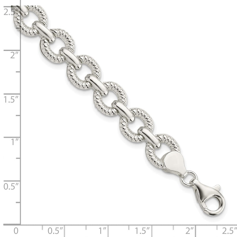 7.5 Inch Sterling Silver Polished Fancy Link Bracelet