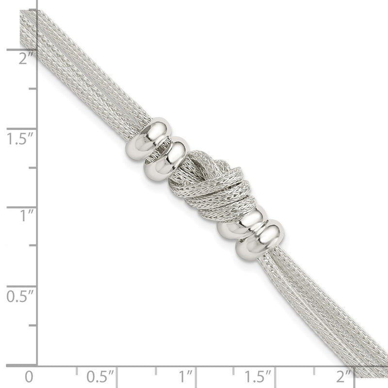 7.5 Inch Sterling Silver Polished Knot Bracelet