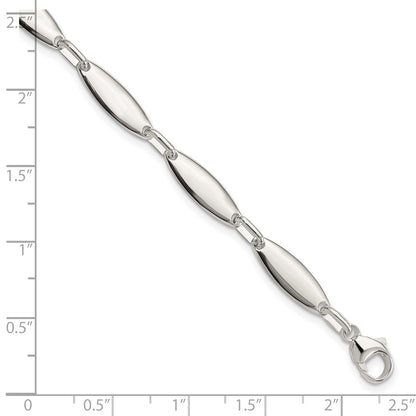 8 Inch Sterling Silver Polished Link W/ 1 In Ext. Bracelet
