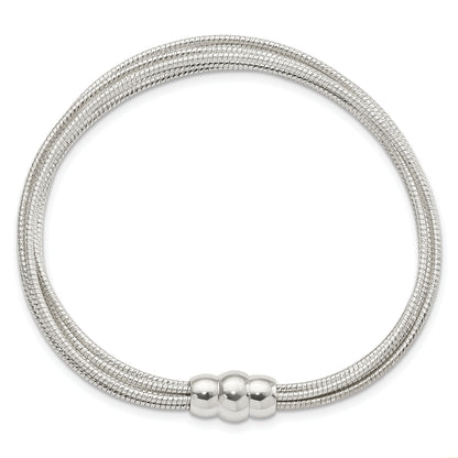 7.25 Inch Sterling Silver Diamond-Cut Multiple Strand Bracelet