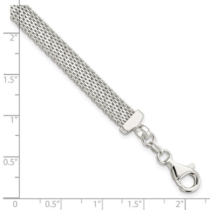 7.5 Inch Sterling Silver D/C Reversible Bracelet