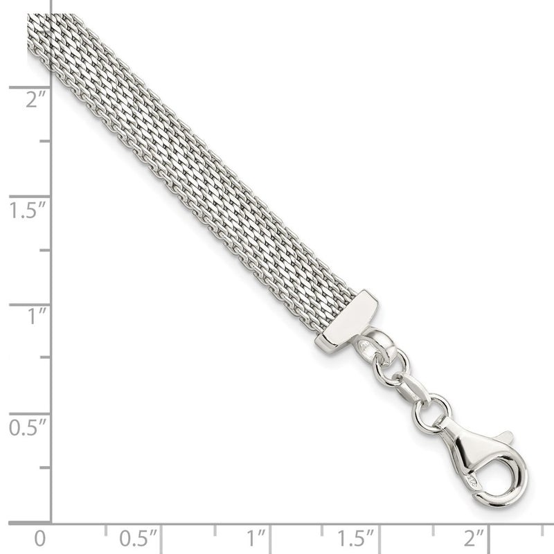 7.5 Inch Sterling Silver D/C Reversible Bracelet