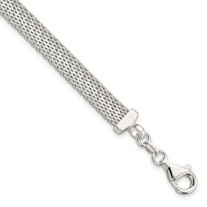 7.5 Inch Sterling Silver D/C Reversible Bracelet