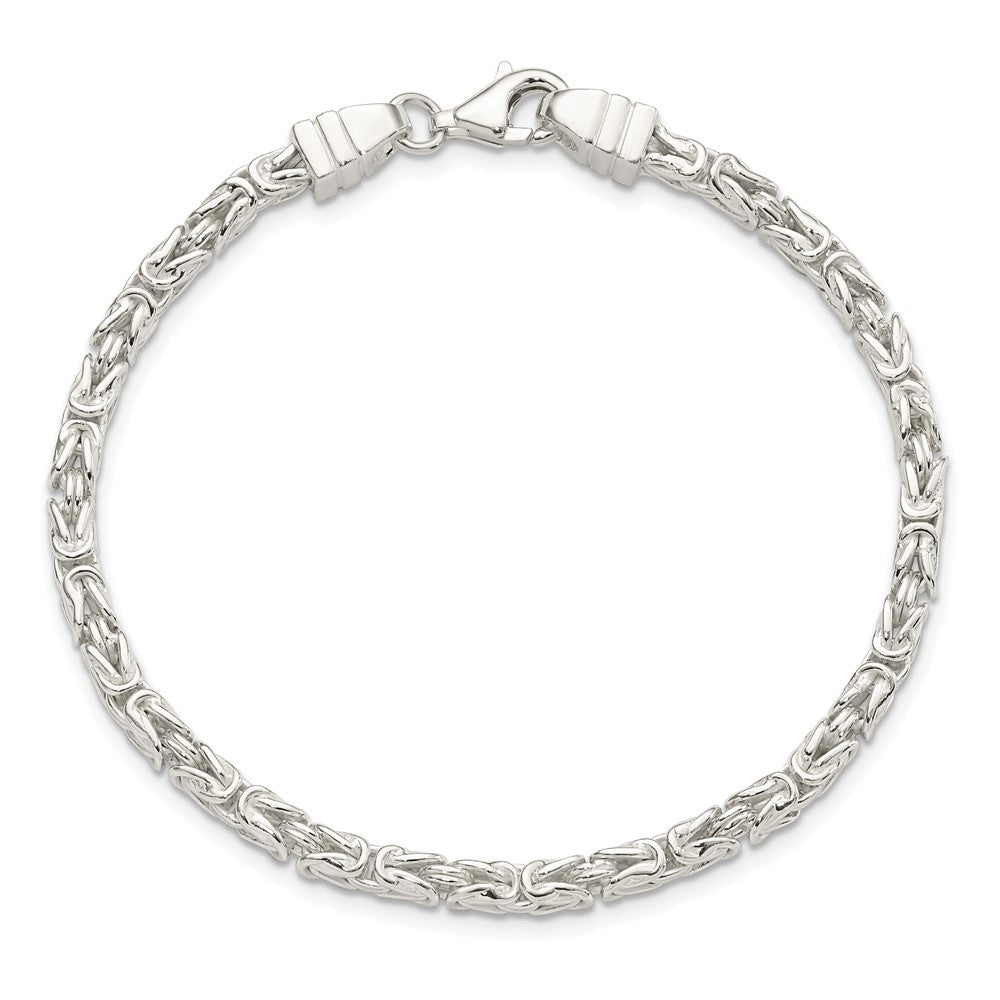 7.75 Inch Sterling Silver Square Byzantine Bracelet