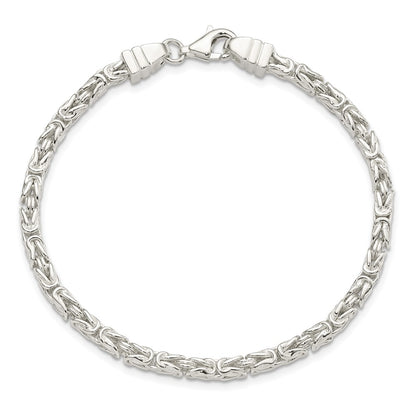 7.75 Inch Sterling Silver Square Byzantine Bracelet