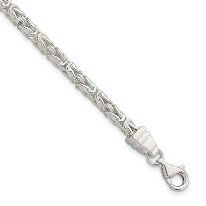 7.75 Inch Sterling Silver Square Byzantine Bracelet
