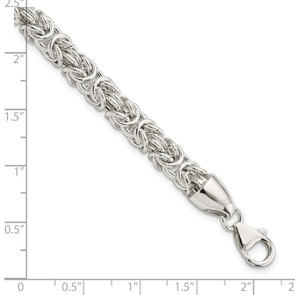 Sterling Silver Polished Byzantine 8.5 Inch Bracelet