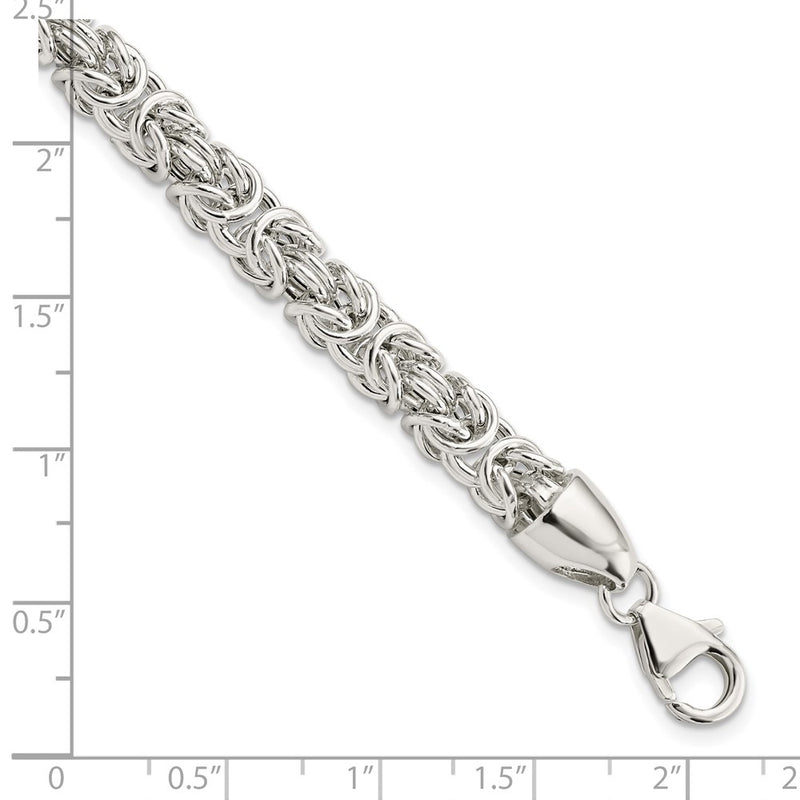 Sterling Silver Polished Byzantine 8.5 Inch Bracelet