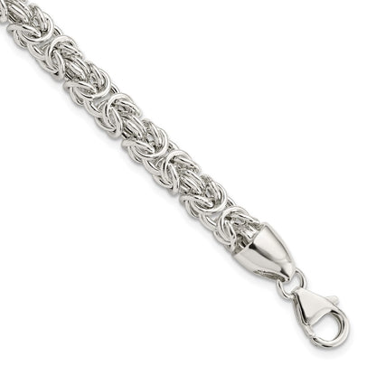 Sterling Silver Polished Byzantine 8.5 Inch Bracelet