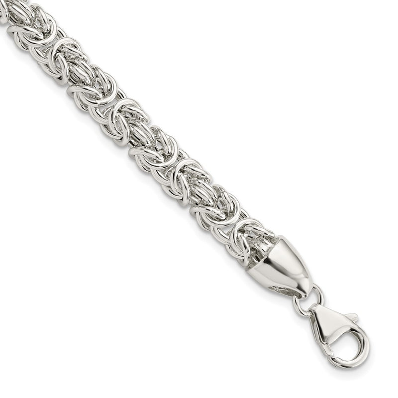 Sterling Silver Polished Byzantine 8.5 Inch Bracelet
