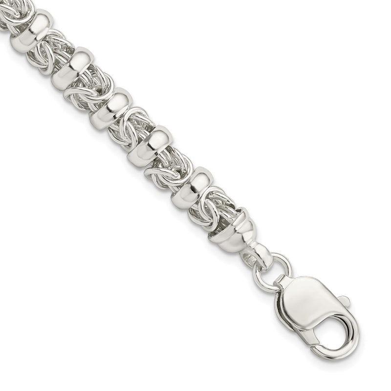 7.5 Inch Sterling Silver Fancy Byzantine Bracelet