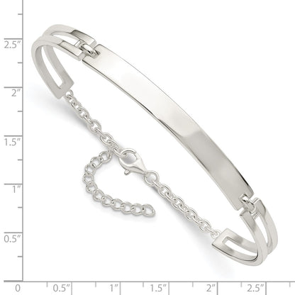 7.00 Inch Sterling Silver Polished W/1.25 In Ext. Bracelet