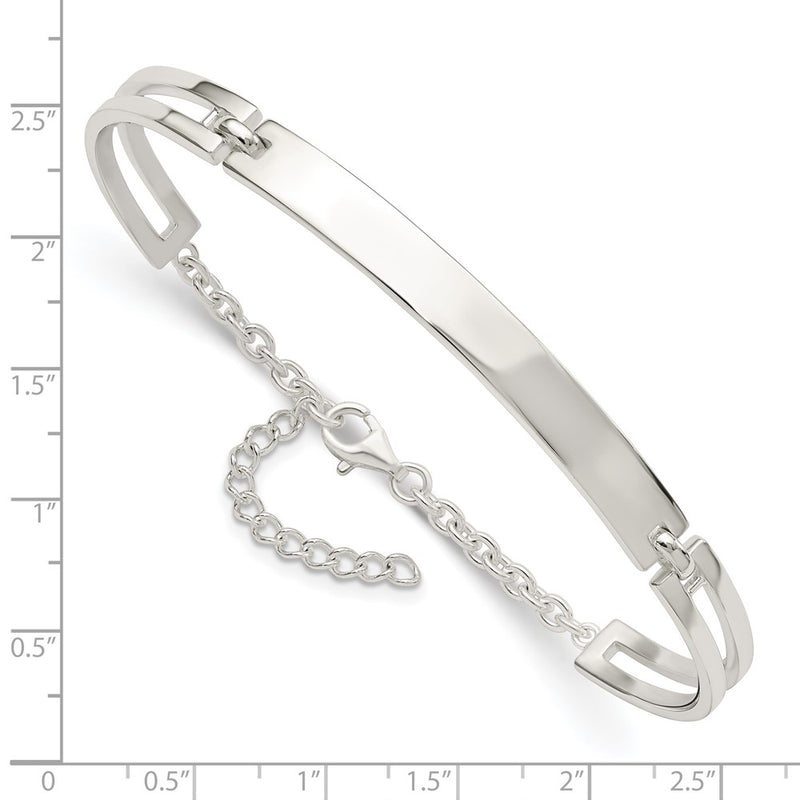 7.00 Inch Sterling Silver Polished W/1.25 In Ext. Bracelet