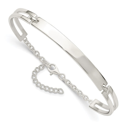 7.00 Inch Sterling Silver Polished W/1.25 In Ext. Bracelet