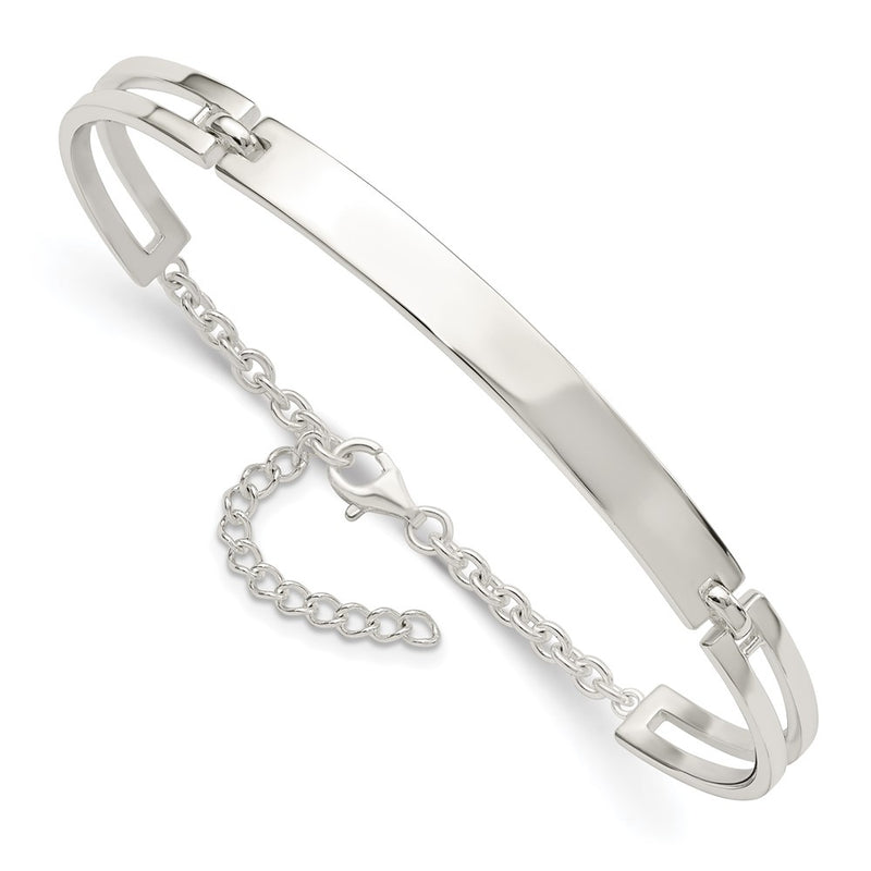 7.00 Inch Sterling Silver Polished W/1.25 In Ext. Bracelet