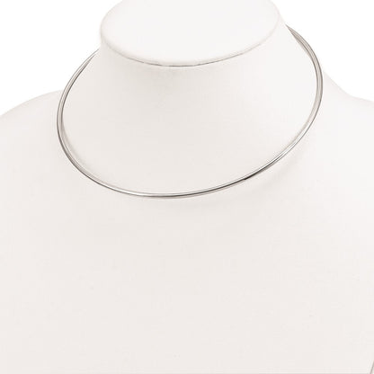 Sterling Silver Rhodium-Plated Neck Collar Necklace