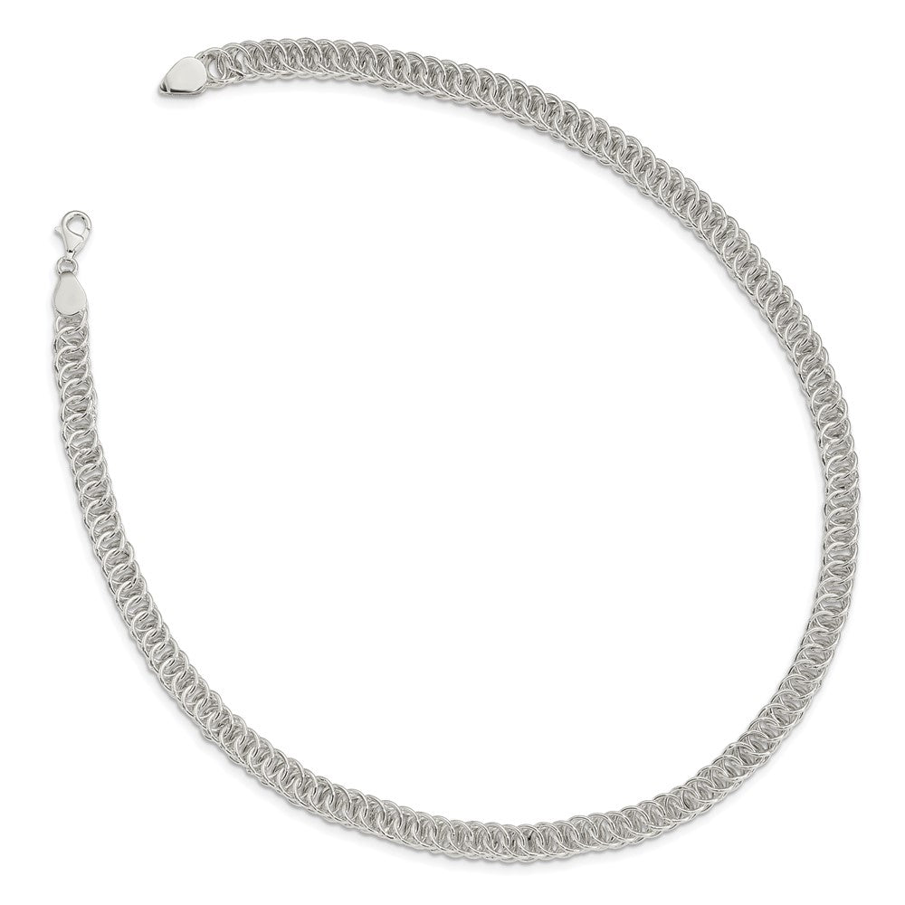 Sterling Silver Polished Fancy Circle Link 18.5In Necklace