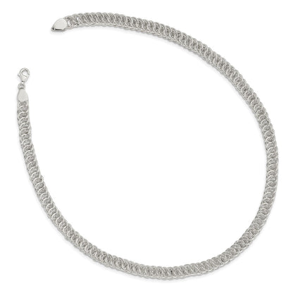 Sterling Silver Polished Fancy Circle Link 18.5In Necklace