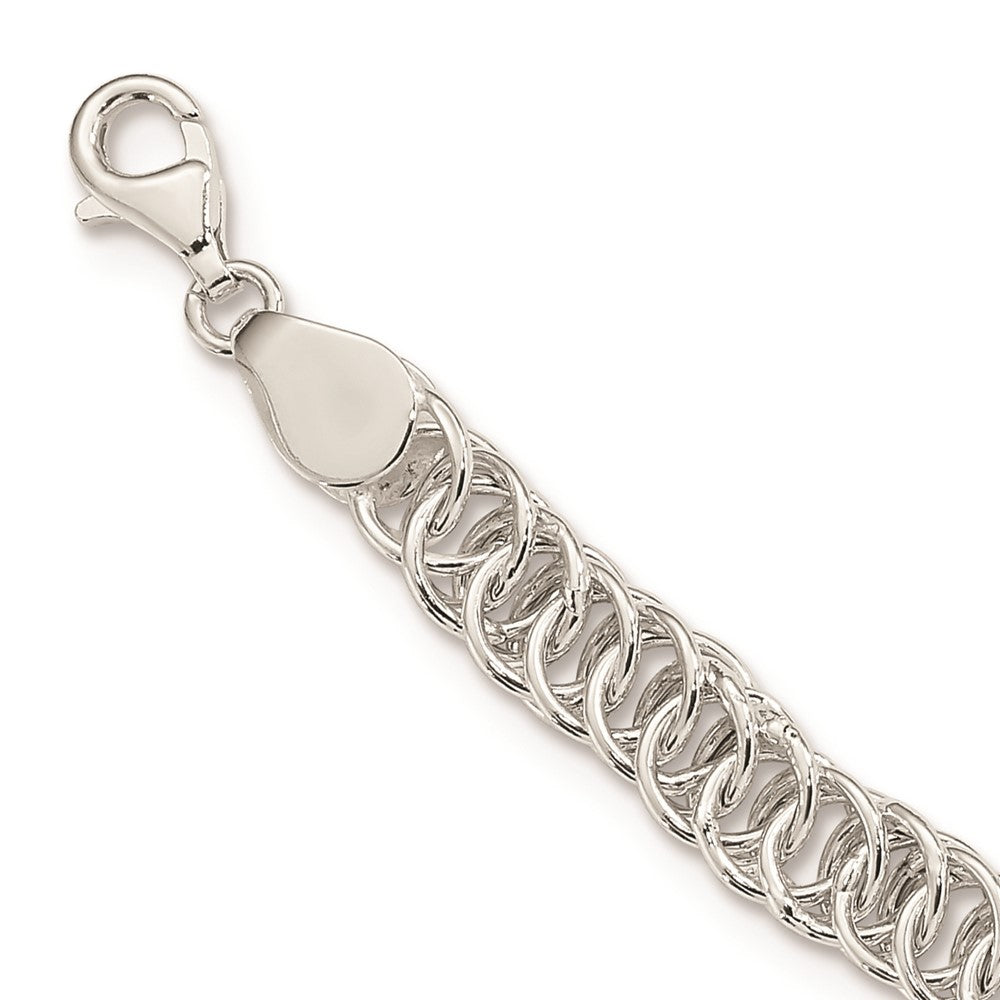 Sterling Silver Polished Fancy Circle Link 18.5In Necklace