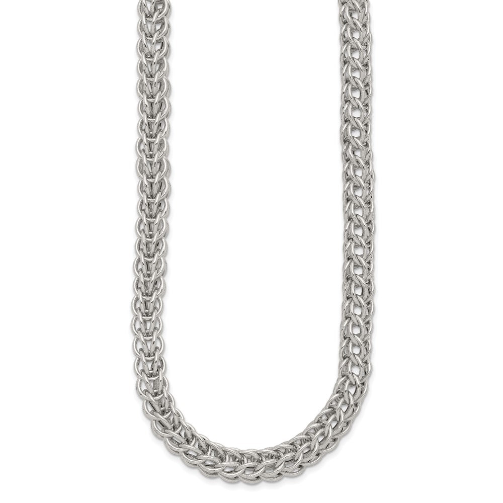 Sterling Silver Polished Fancy Circle Link 18.5In Necklace