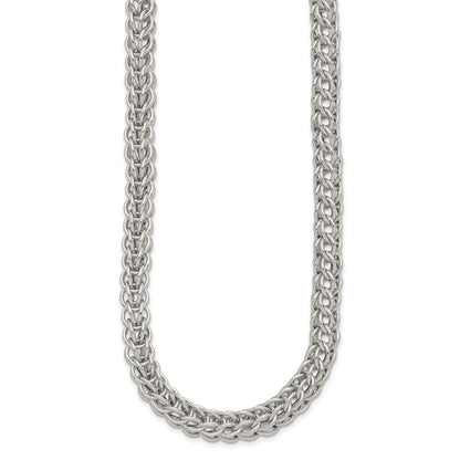 Sterling Silver Polished Fancy Circle Link 18.5In Necklace