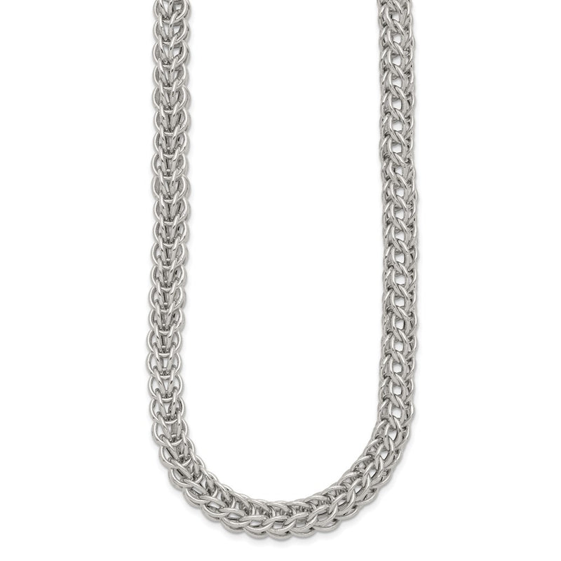 Sterling Silver Polished Fancy Circle Link 18.5In Necklace