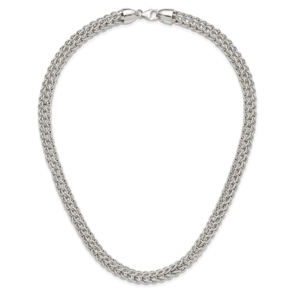 Sterling Silver Polished Fancy Circle Link 18.5In Necklace