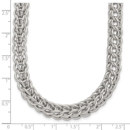Sterling Silver Polished Fancy Circle Link 18.5In Necklace