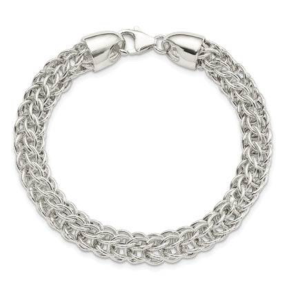 7.5 Inch Sterling Silver Polished Fancy Circle Link 7.5In Bracelet