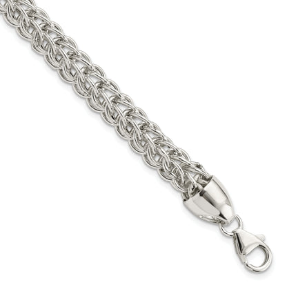7.5 Inch Sterling Silver Polished Fancy Circle Link 7.5In Bracelet