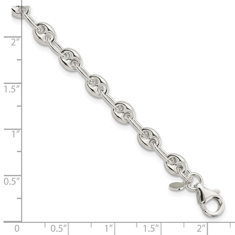 7.5 Inch Sterling Silver Polished Fancy Link Bracelet