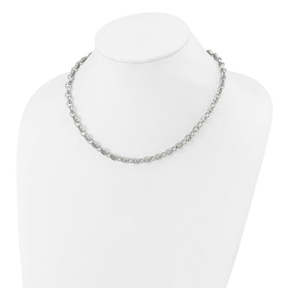 Sterling Silver Polished Fancy Link 18In Necklace