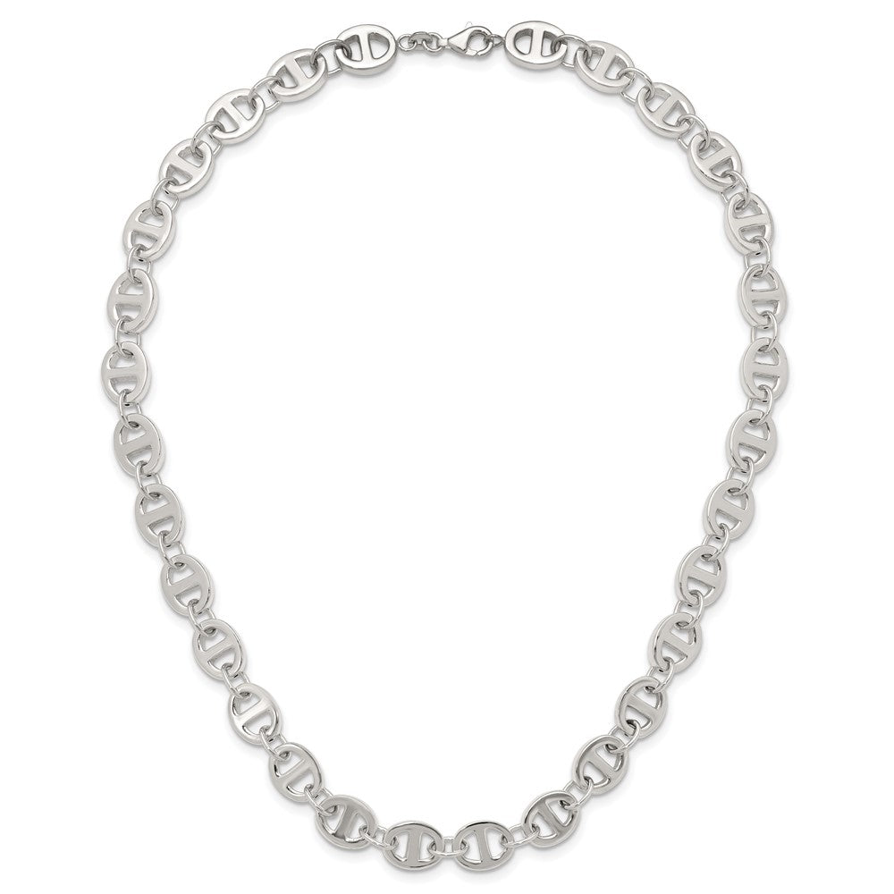Sterling Silver Polished Fancy Link 18In Necklace