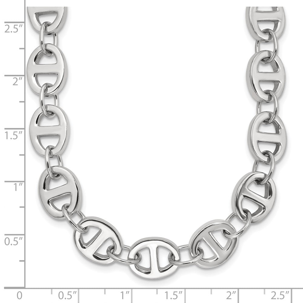 Sterling Silver Polished Fancy Link 18In Necklace
