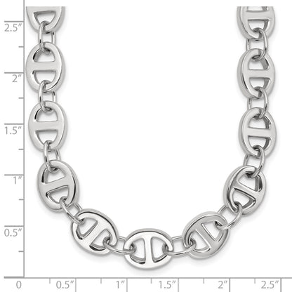 Sterling Silver Polished Fancy Link 18In Necklace