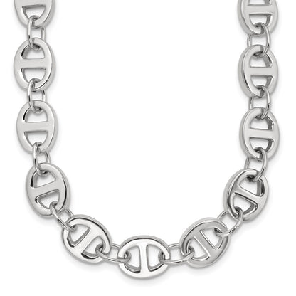 Sterling Silver Polished Fancy Link 18In Necklace