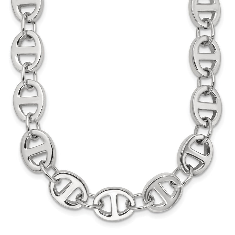 Sterling Silver Polished Fancy Link 18In Necklace