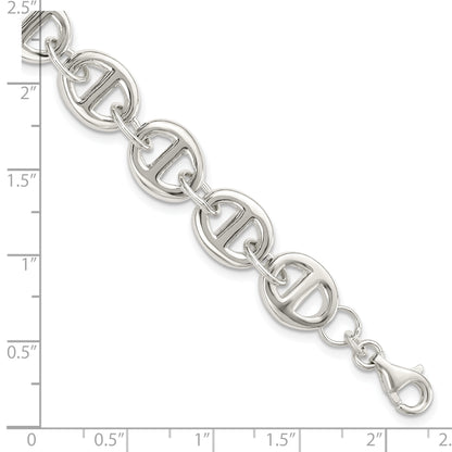 7.5 Inch Sterling Silver Polished Fancy Link 7.5In Bracelet