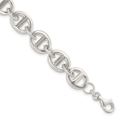 7.5 Inch Sterling Silver Polished Fancy Link 7.5In Bracelet