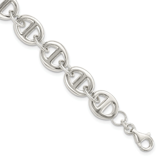 7.5 Inch Sterling Silver Polished Fancy Link 7.5In Bracelet