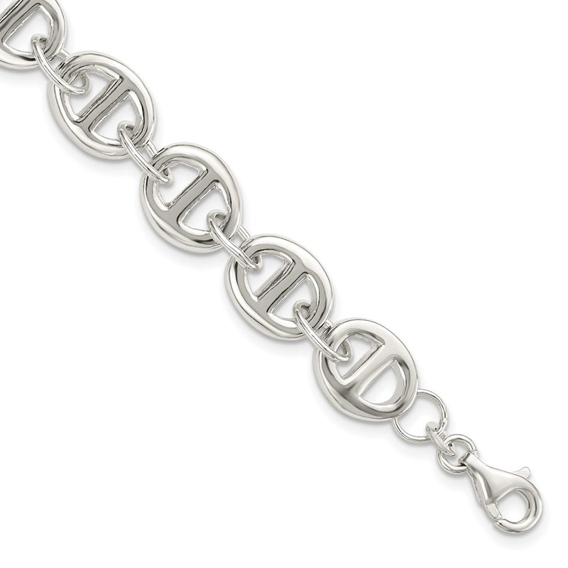 7.5 Inch Sterling Silver Polished Fancy Link 7.5In Bracelet