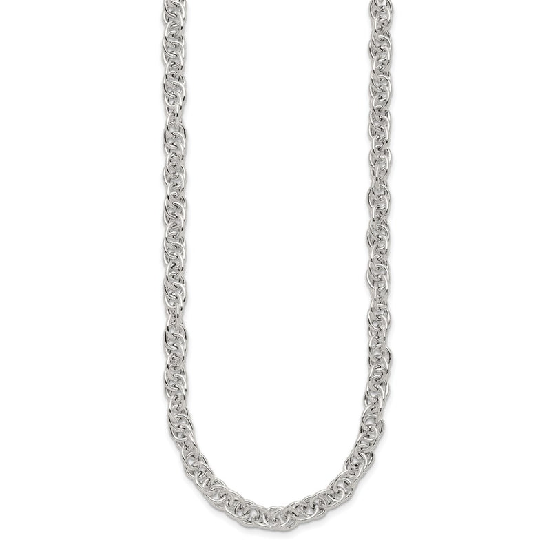 Sterling Silver Polished Fancy Link Necklace