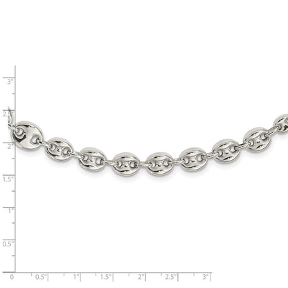 Sterling Silver Polished Fancy Link 18In Necklace